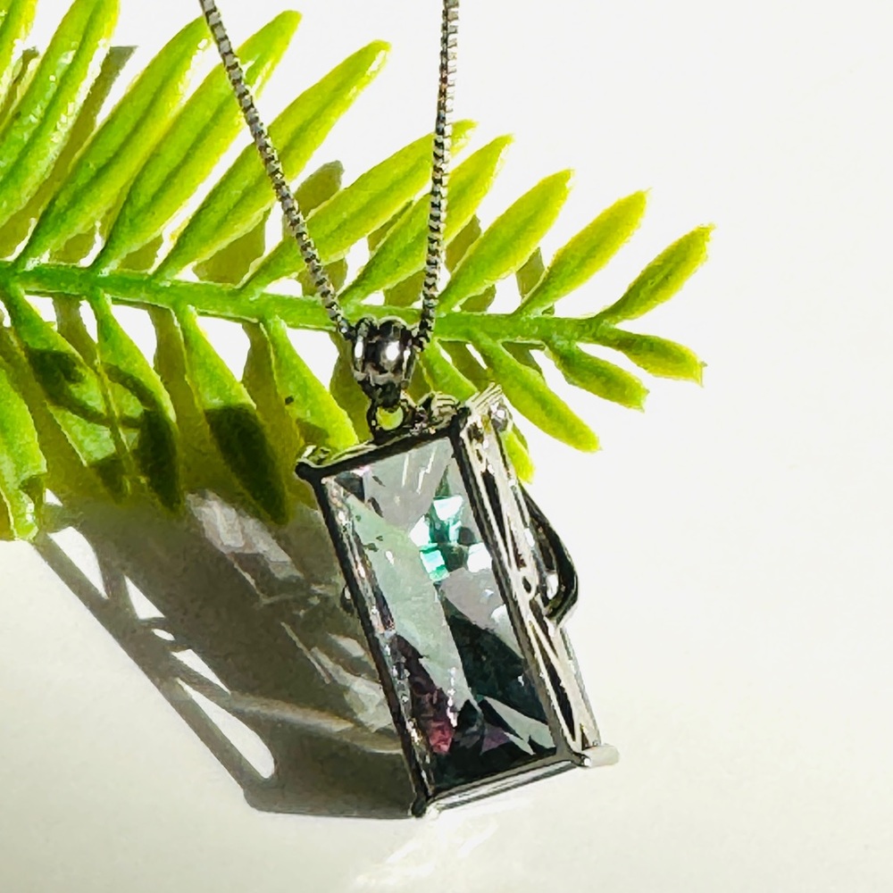 Mystic Quartz Ladies 18” Sterling Silver Necklace - Picture 7 of 10